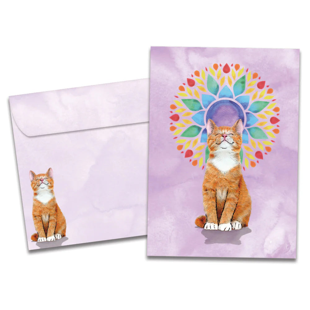 Good Vibes Cat Just Because Greeting Card