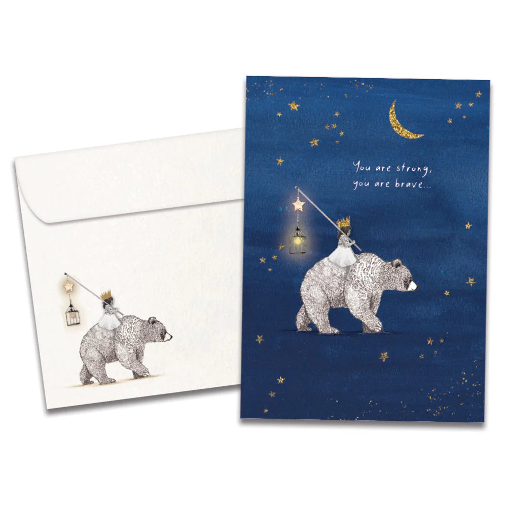 Brave Strong Bear Support & Encouragement Greeting Card