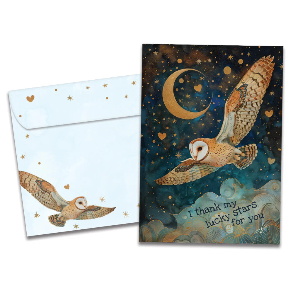 Lucky Owl Birthday Greeting Card