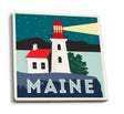 Ceramic coaster with "MAINE" and lighthouse.