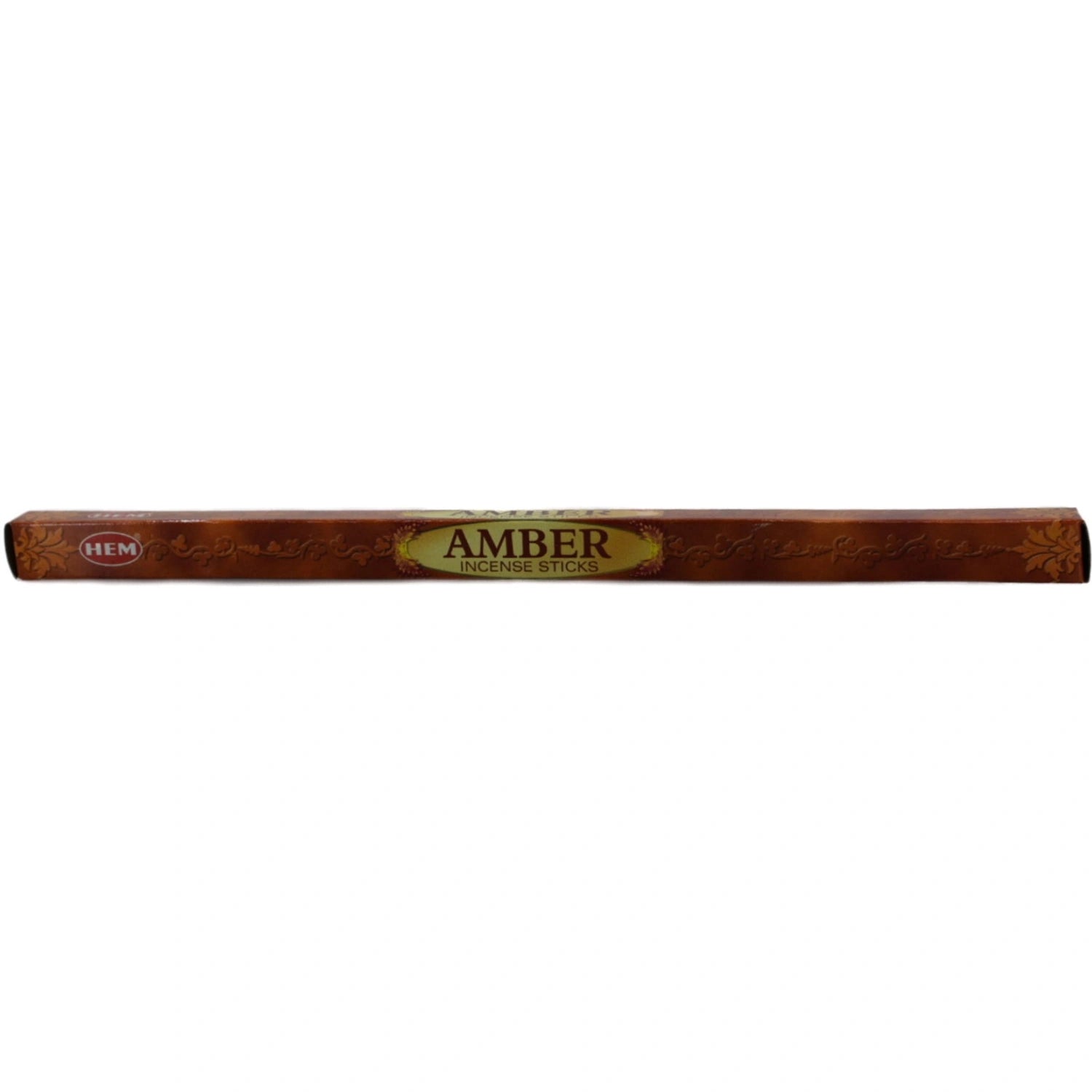 Hem Amber Incense Sticks in a brown box.