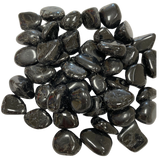 Black Tourmaline Tumbled - Smooth, black tumbled stone.