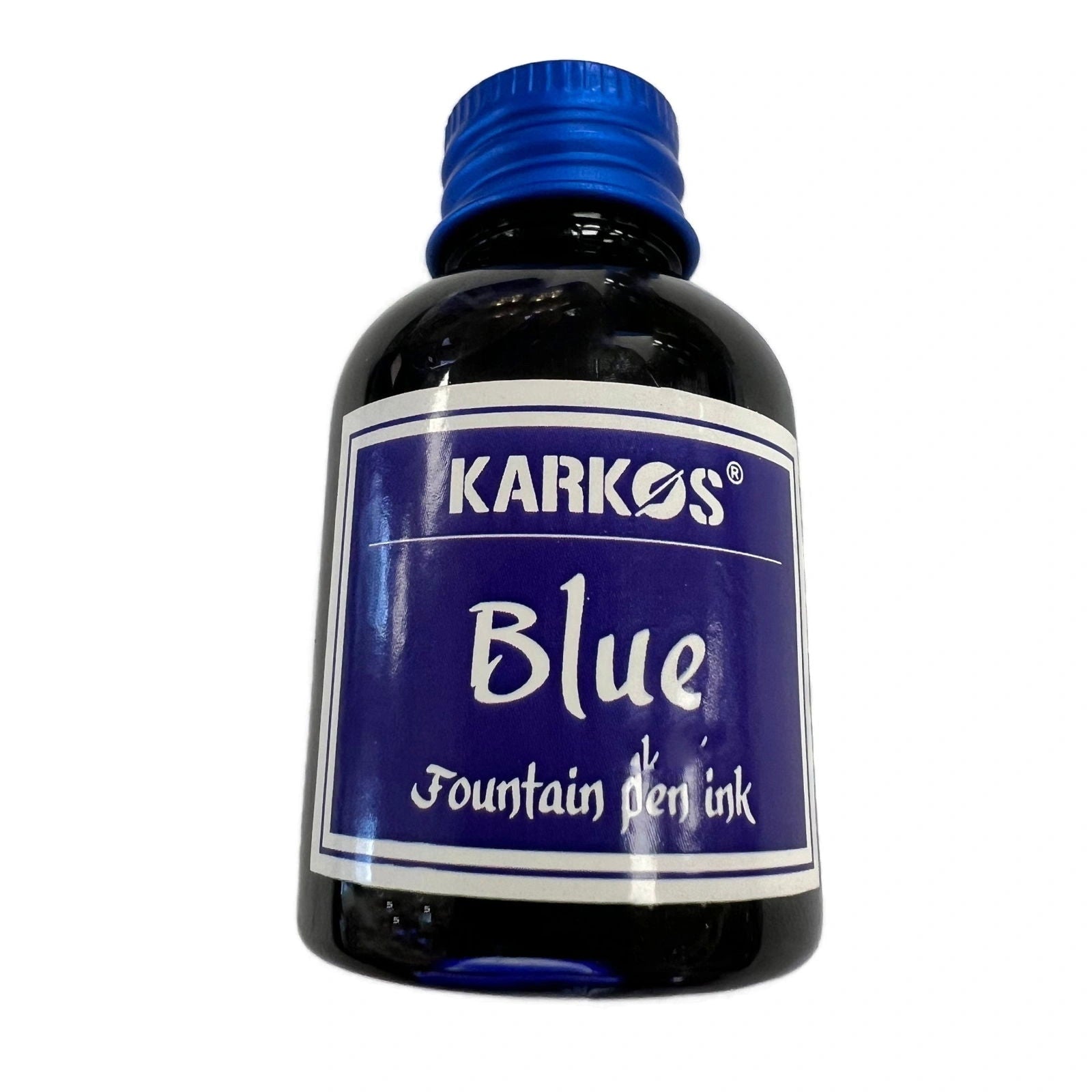 Blue Calligraphy Ink - Small bottle metal top label Blue 