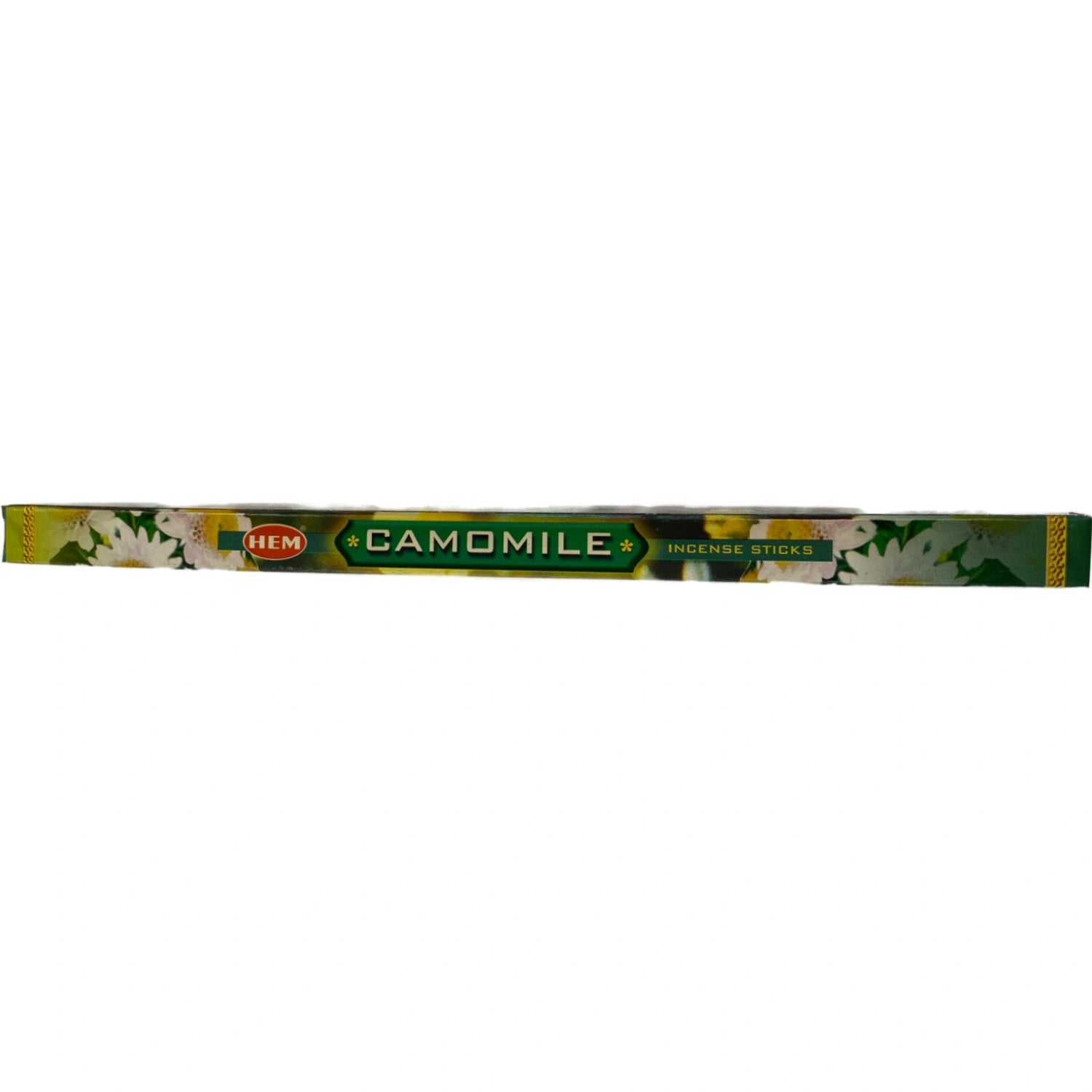 Hem Camomile Incense Sticks in a green box.