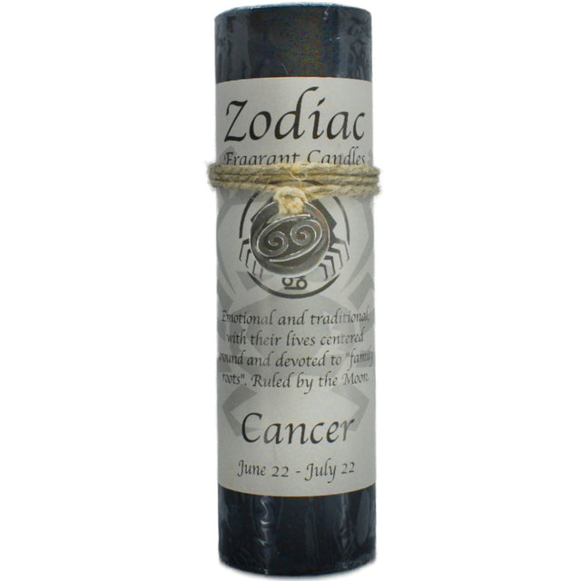 Black candle with "ZODIAC" and "CANCER" labels.