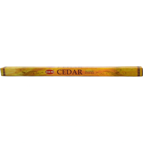 Hem Cedar Incense Sticks in a yellow box.