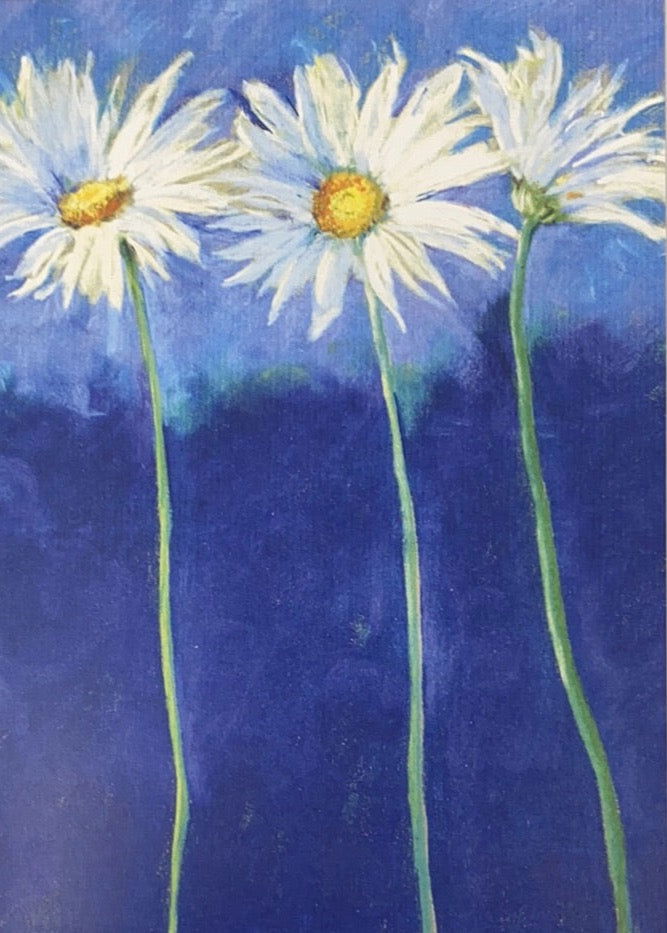 Daisies on Blue Greeting Card - 