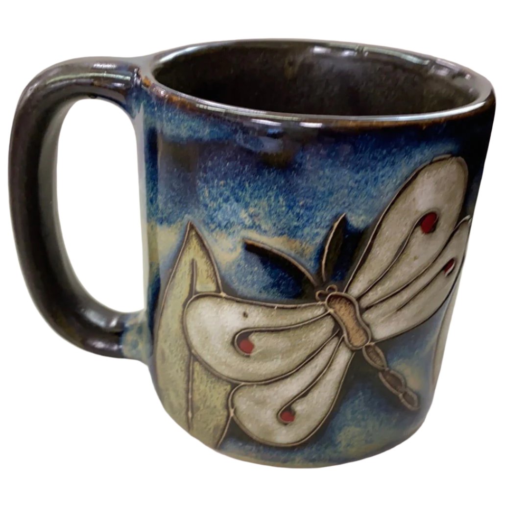 Dragonfly Mug 16oz - large lea stoneware mug with image of dragonfly 