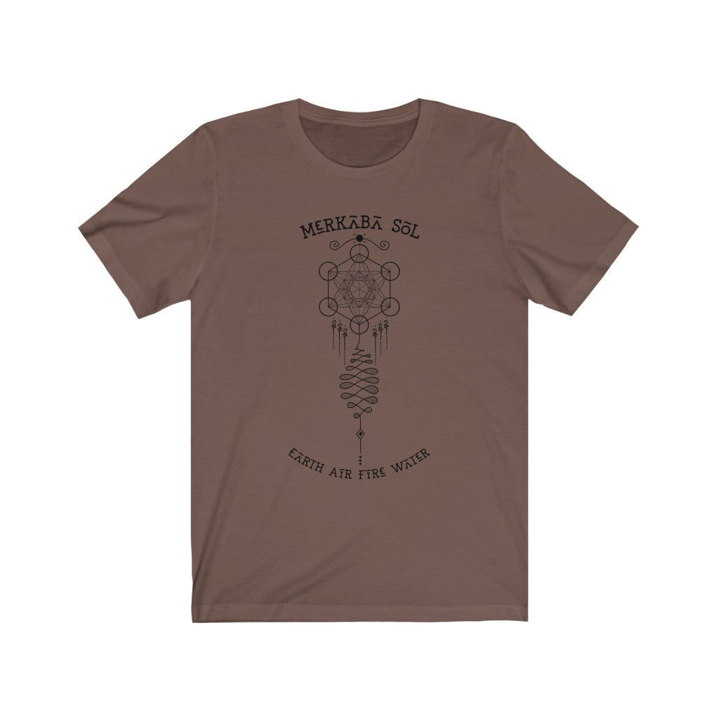 Earth Air Wind Fire Short Sleeve Tee - Earth Air Wind Fire. Bring inspiration and empowerment to your wardrobe with this earth air wind fire t-shirt in brown color or give it as a fun gift. From merkabasolshop.com