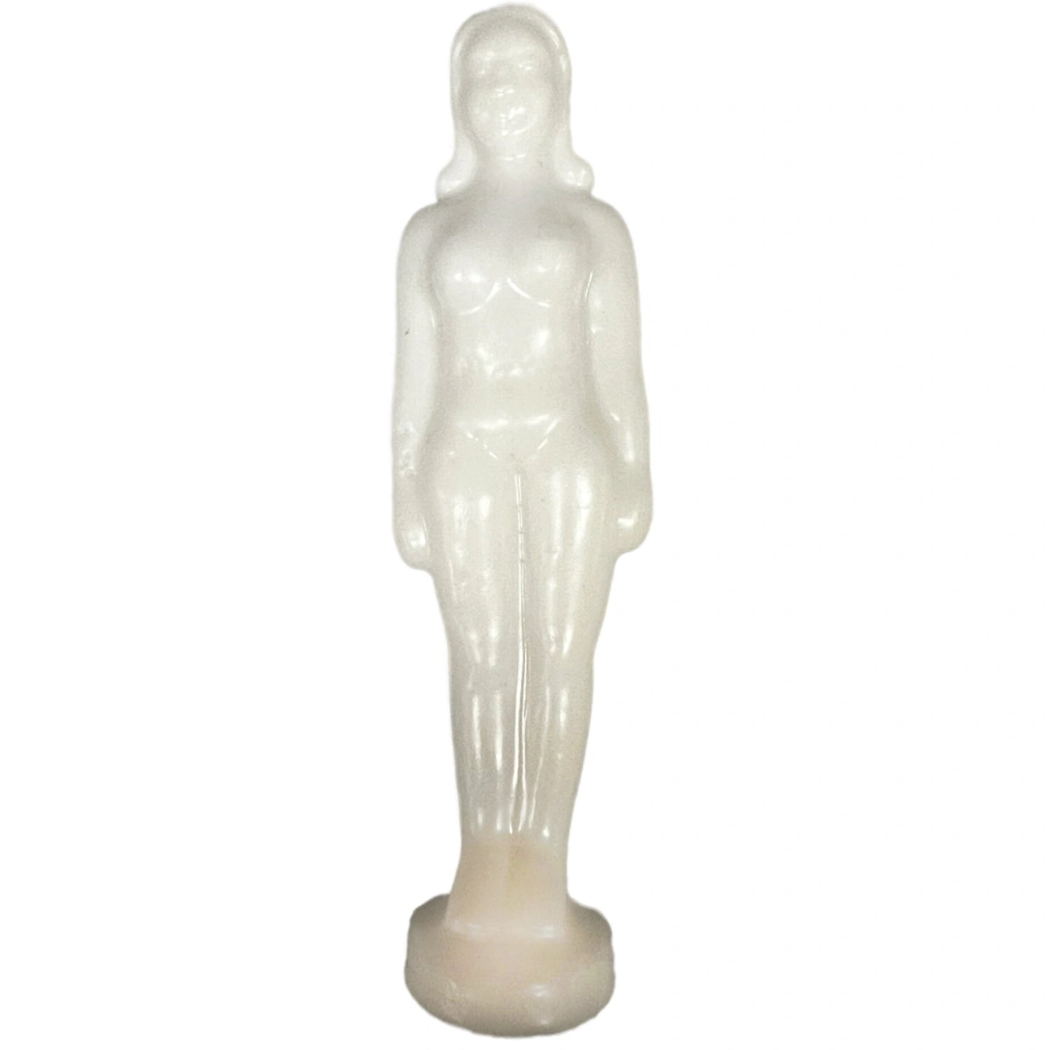 Female figure shaped white candle