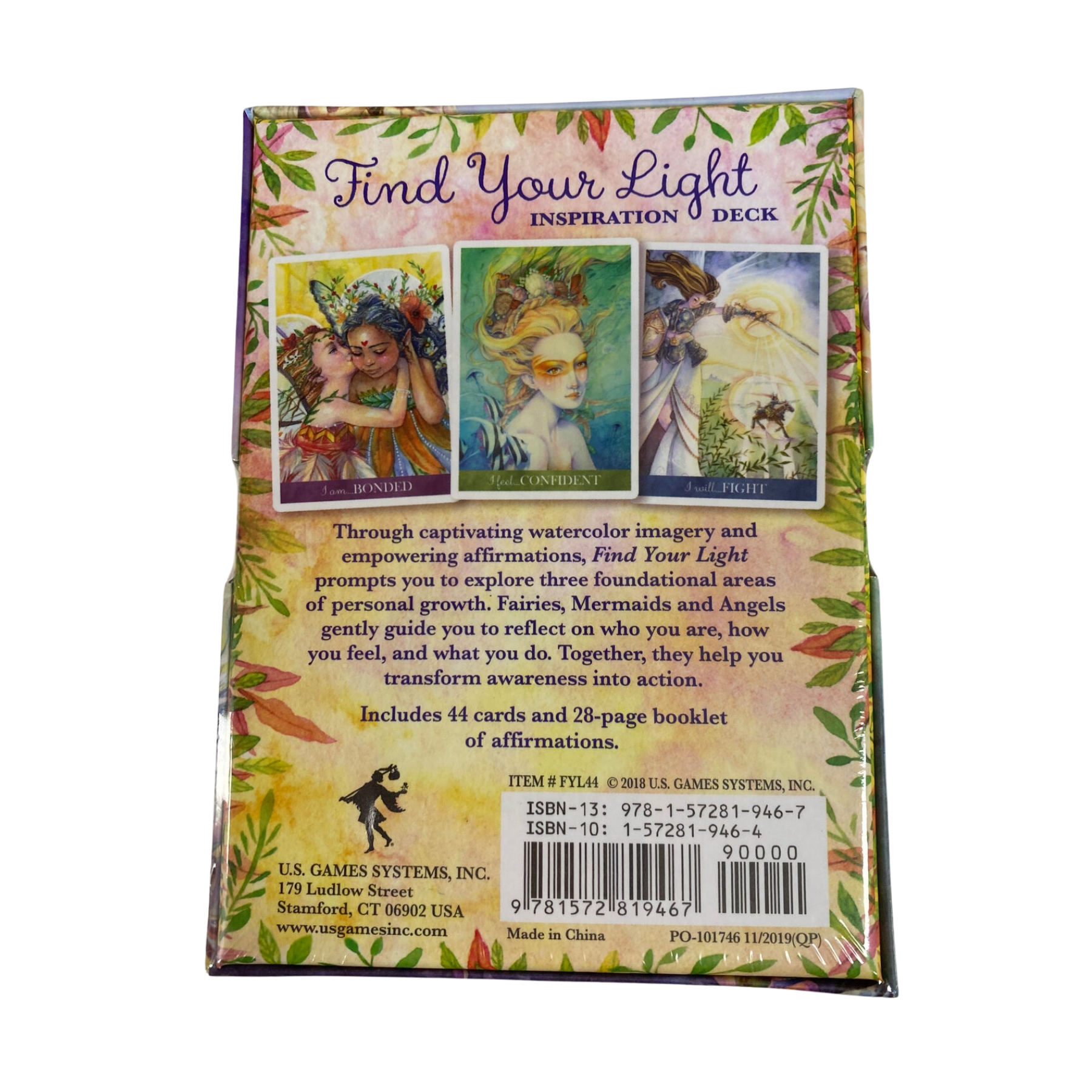 Find Your Light Oracle deck back cover