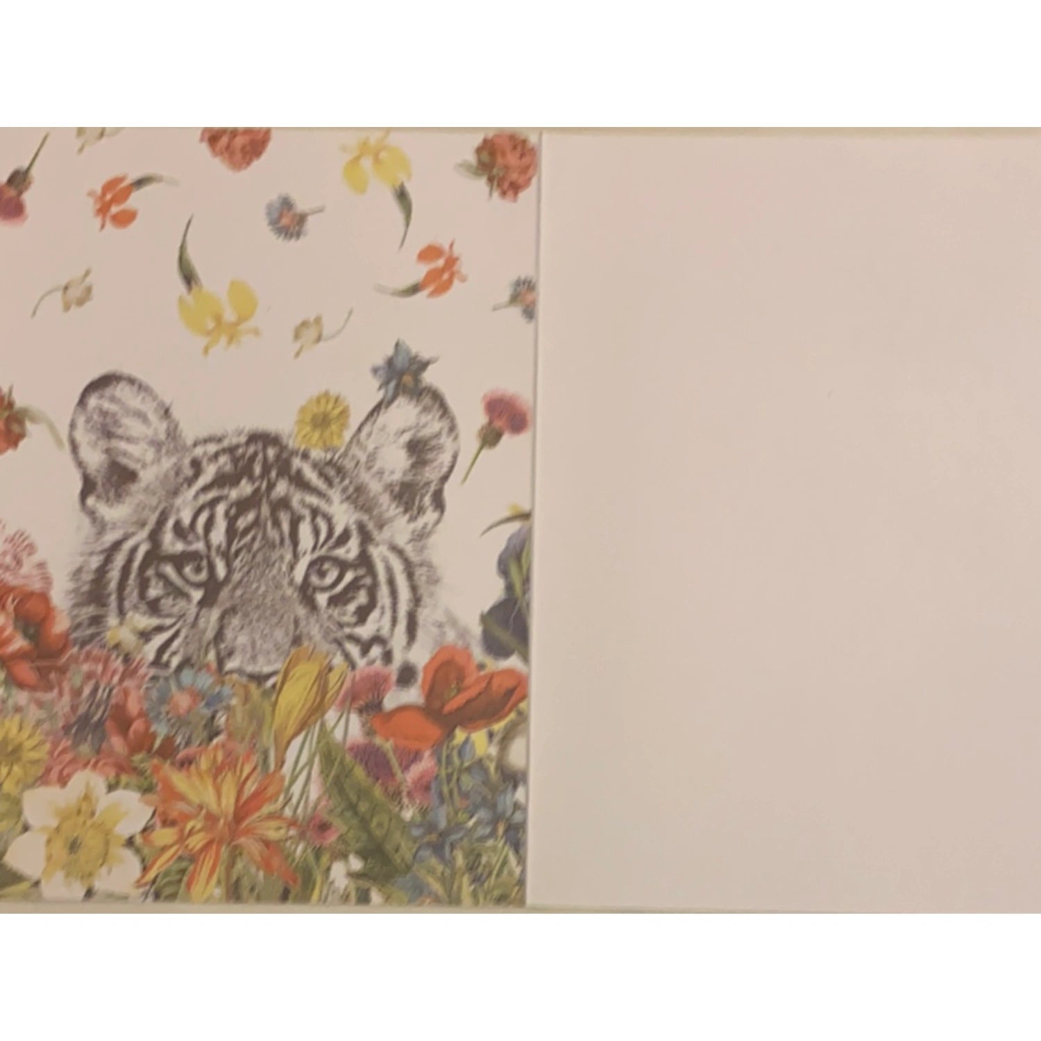 White Tiger Flowers Greeting Cards