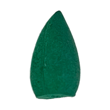 Green cone-shaped incense cone.