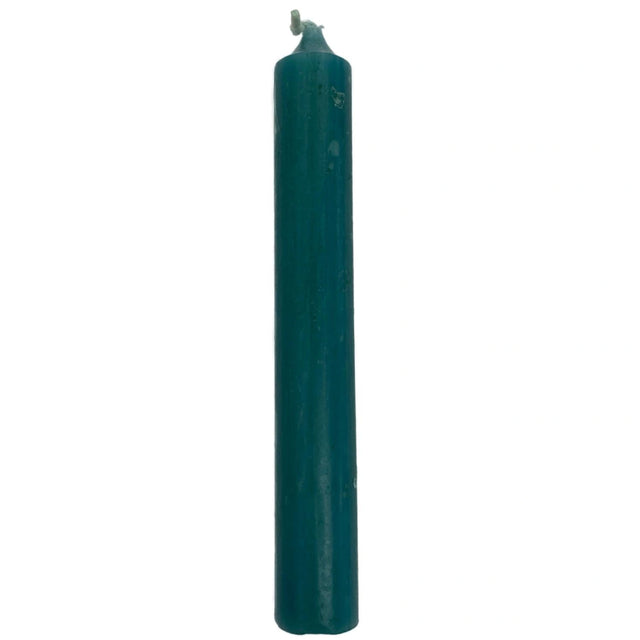 Green pillar candle.