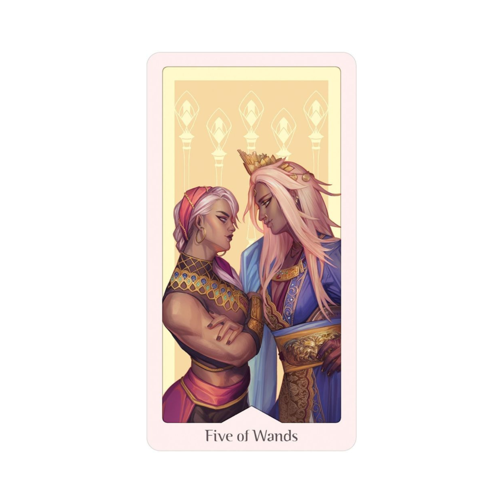 Heavenly Bloom Tarot - Heavenly Bloom Tarot Card -  Five of Wands