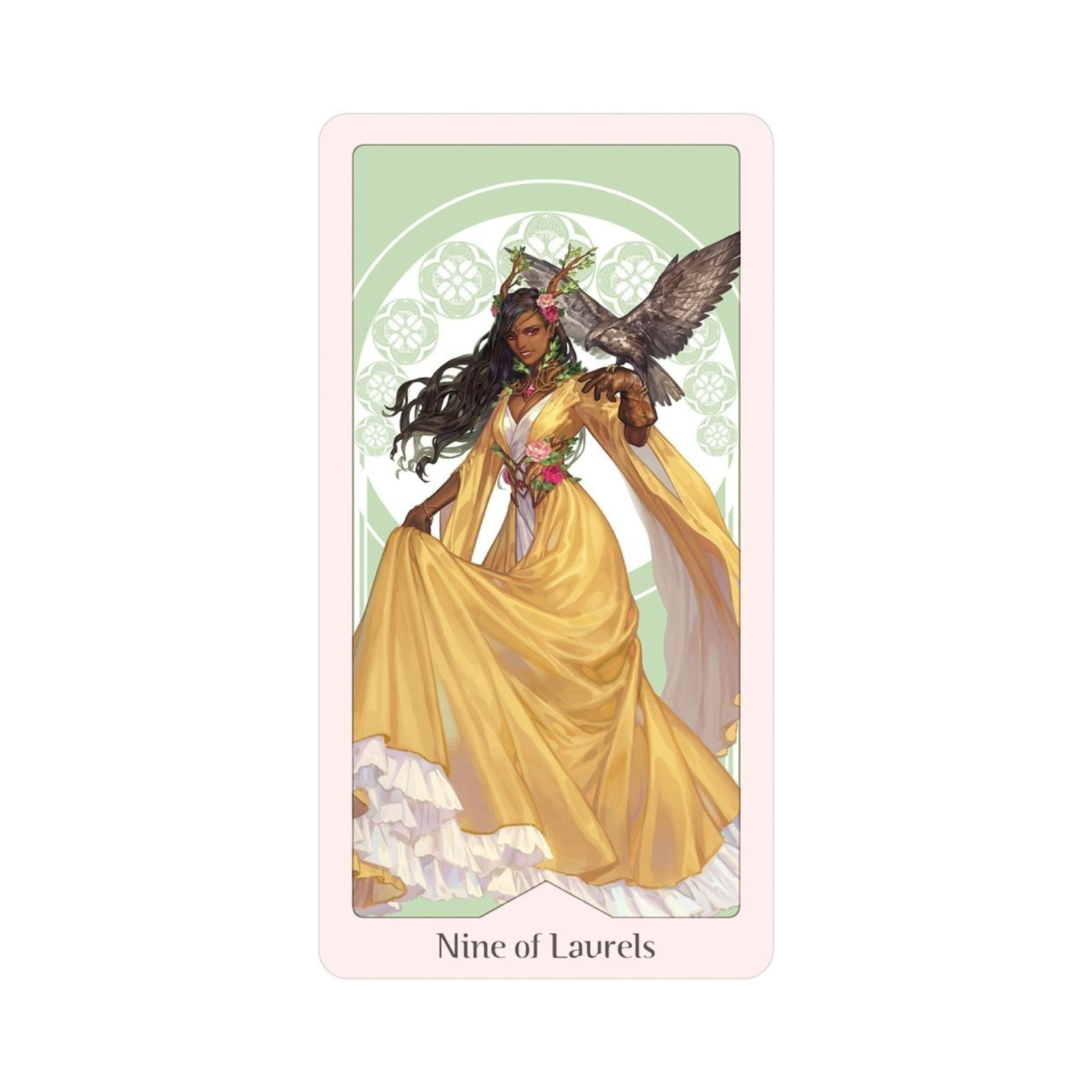 Heavenly Bloom Tarot - Heavenly Bloom Tarot Card - Nine of Laurels