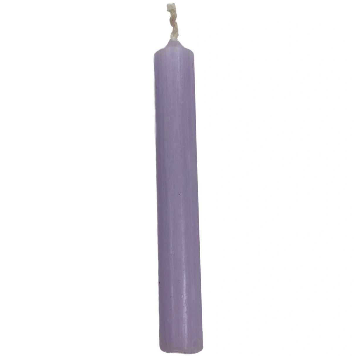 Lavender pillar candle.