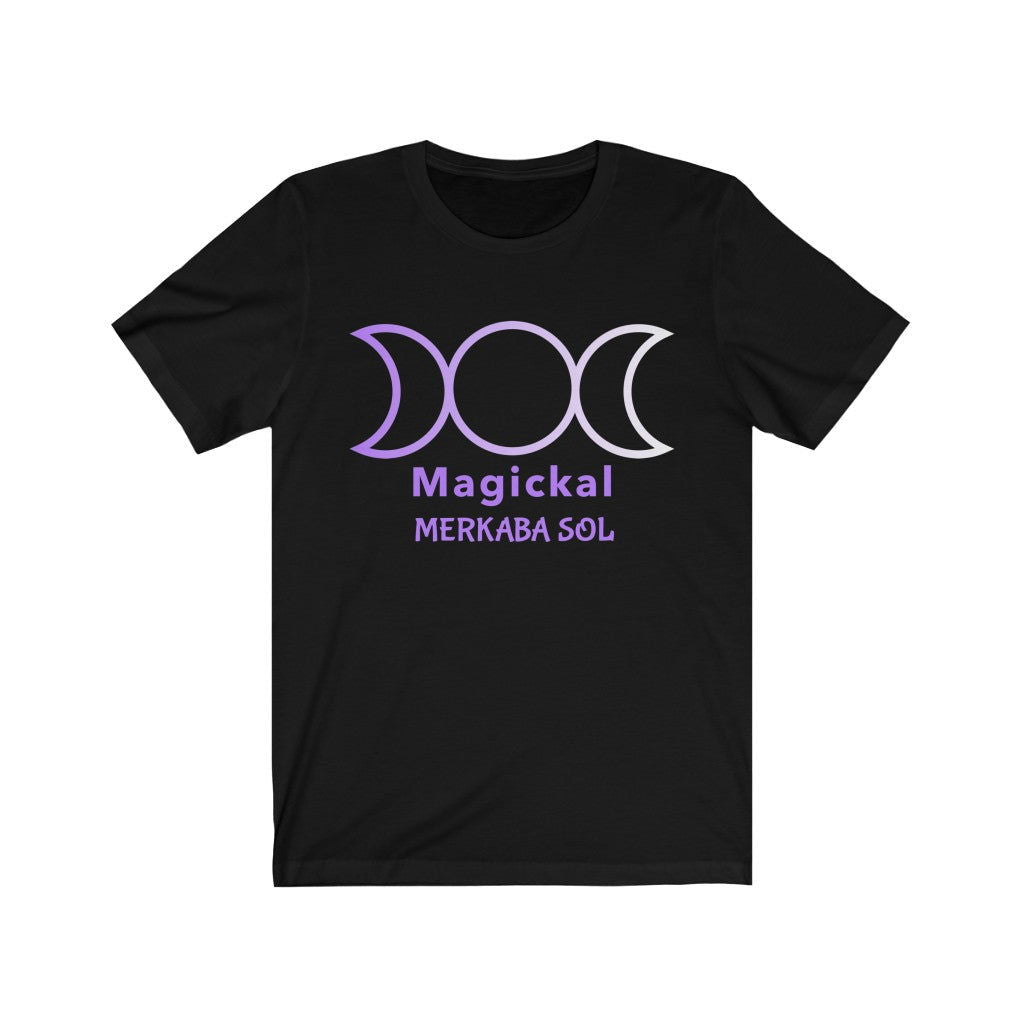 Magickal Moon Short Sleeve Tee - Let the magickal moon guide you. Bring inspiration and empowerment to your wardrobe with this Magickal Moon t-shirt in black color or give it as a fun gift. From merkabasolshop.com