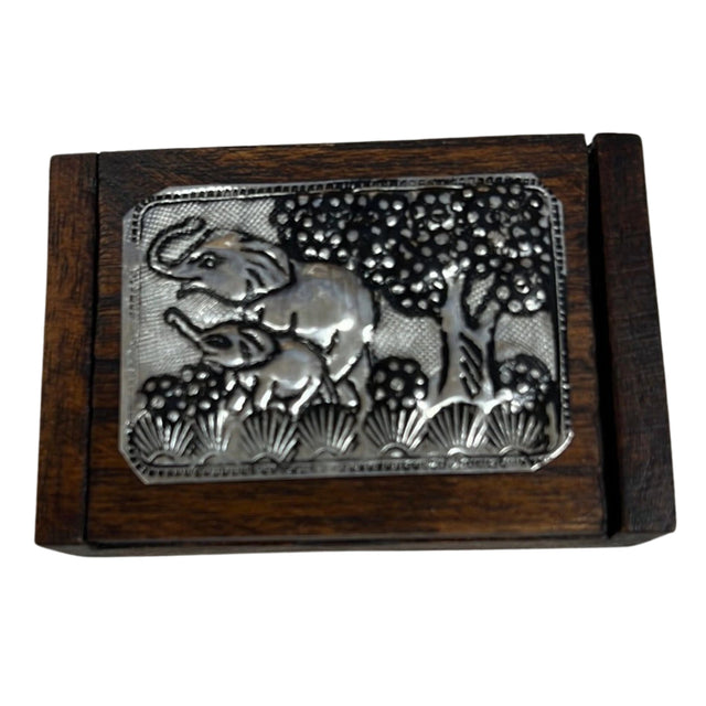 Mini Box Elephant sm - Elephant plated Wooden box