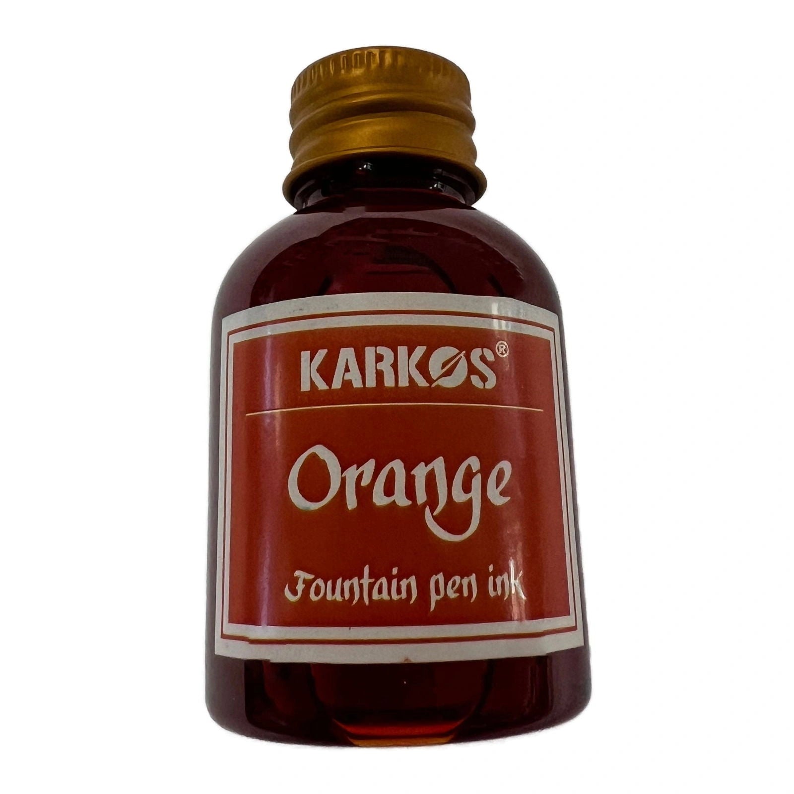 Orange Calligraphy Ink - Small bottle with metal top label Orange 