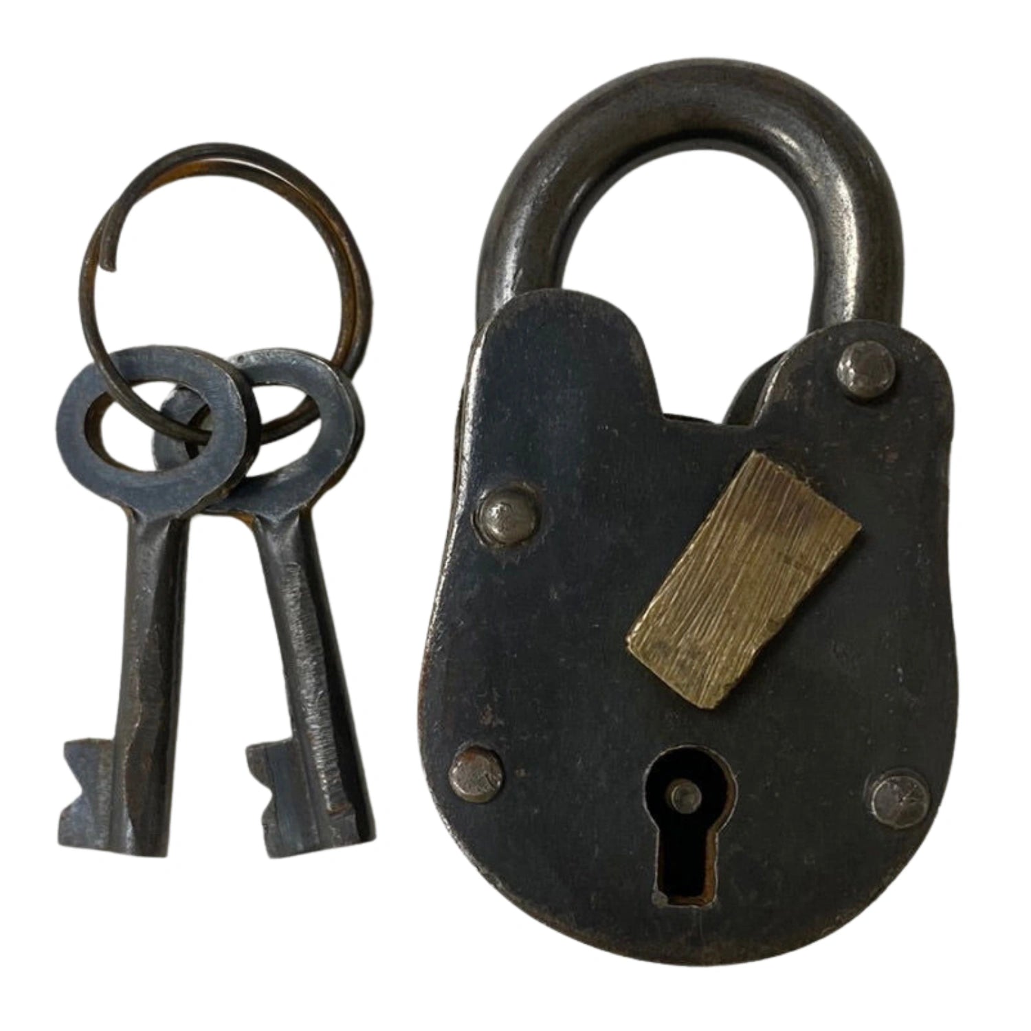 Small Antique padlock with two keys.