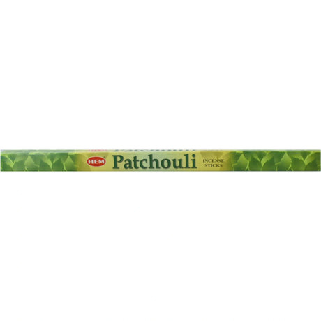 Hem Patchouli Incense Sticks in a green box.