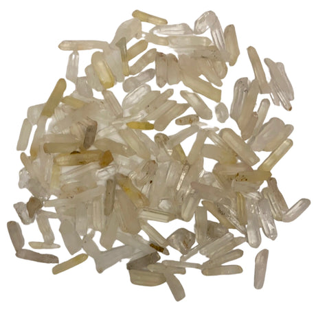 Quartz Point Tumbled sm - Small, polished quartz points in translucent white with a slight yellow tint.