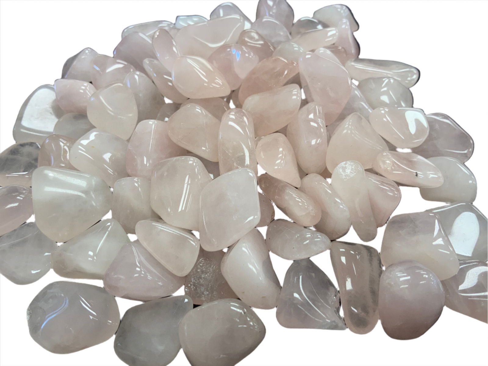 Rose Quartz Tumbled - light pink tumbled polish stones rose quartz 