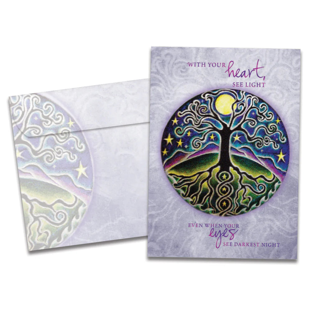 Tree Of Life And Light Support Greeting Card