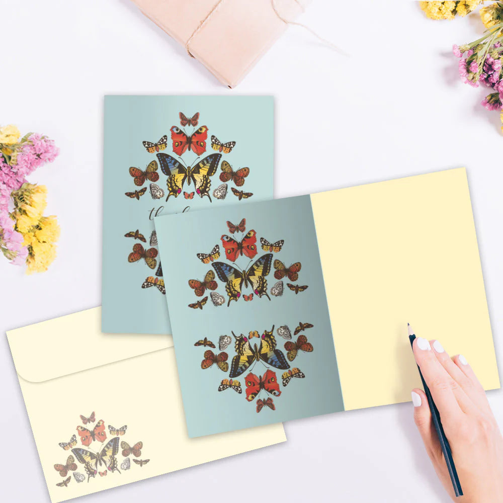 Botanical Butterflies Thank You Greeting Card