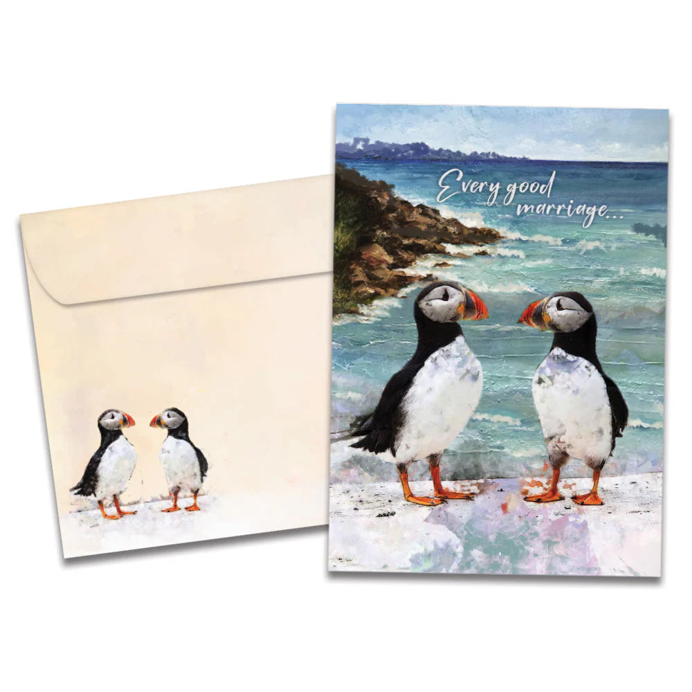 Puffin Marriage Anniversary Greeting Card