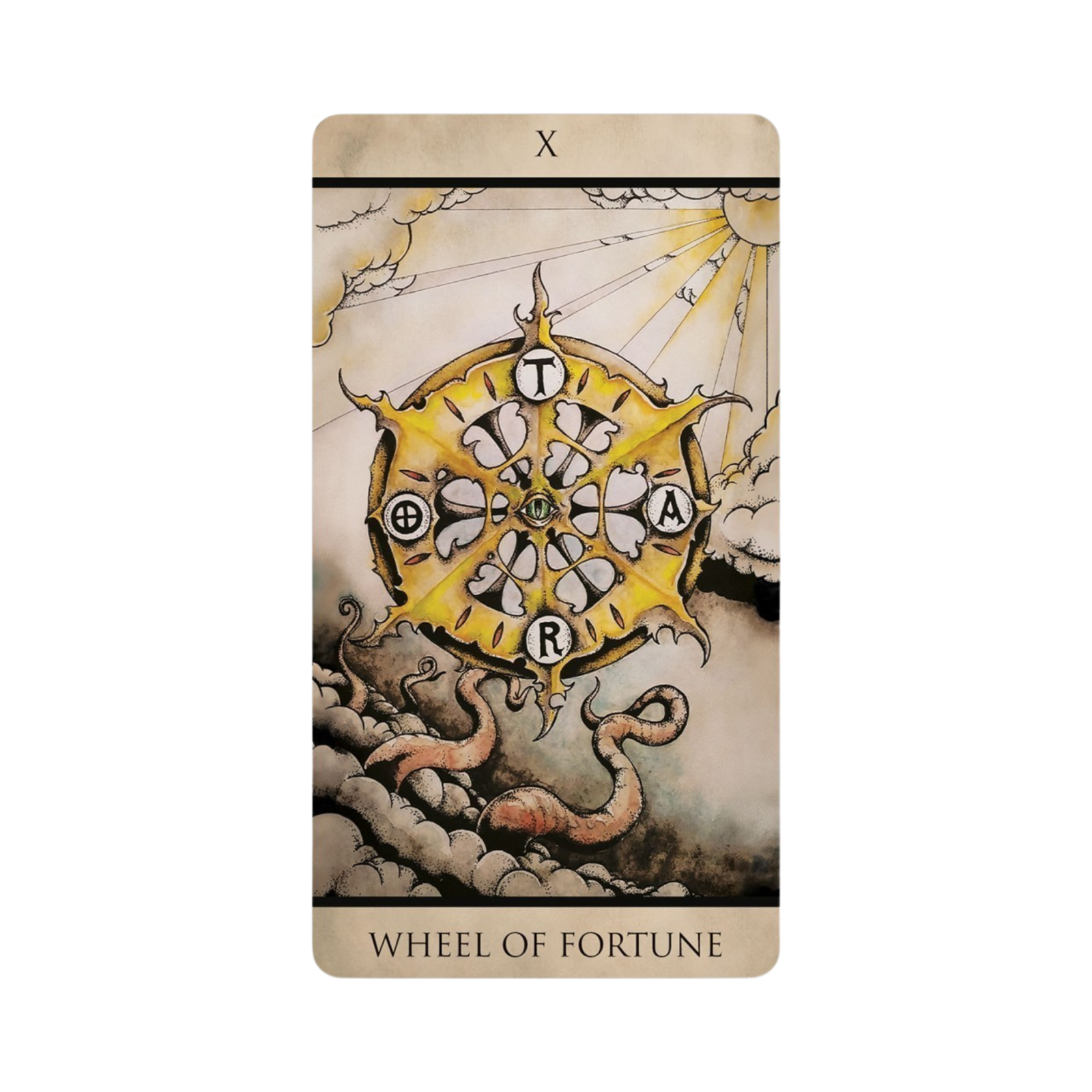 Tarot Nuages - Tarot Nuages Card 10 - Wheel Of Fortune