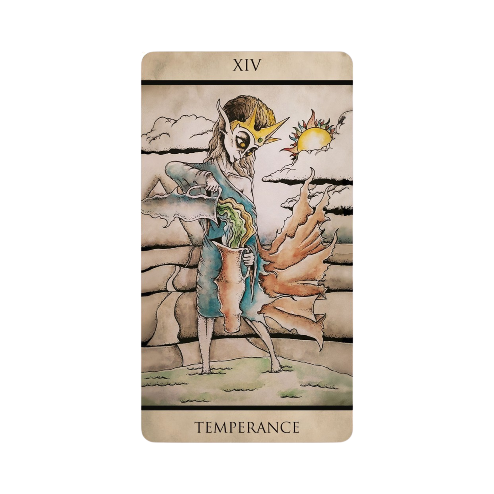 Tarot Nuages - Tarot Nuages Card 14 - Temperance