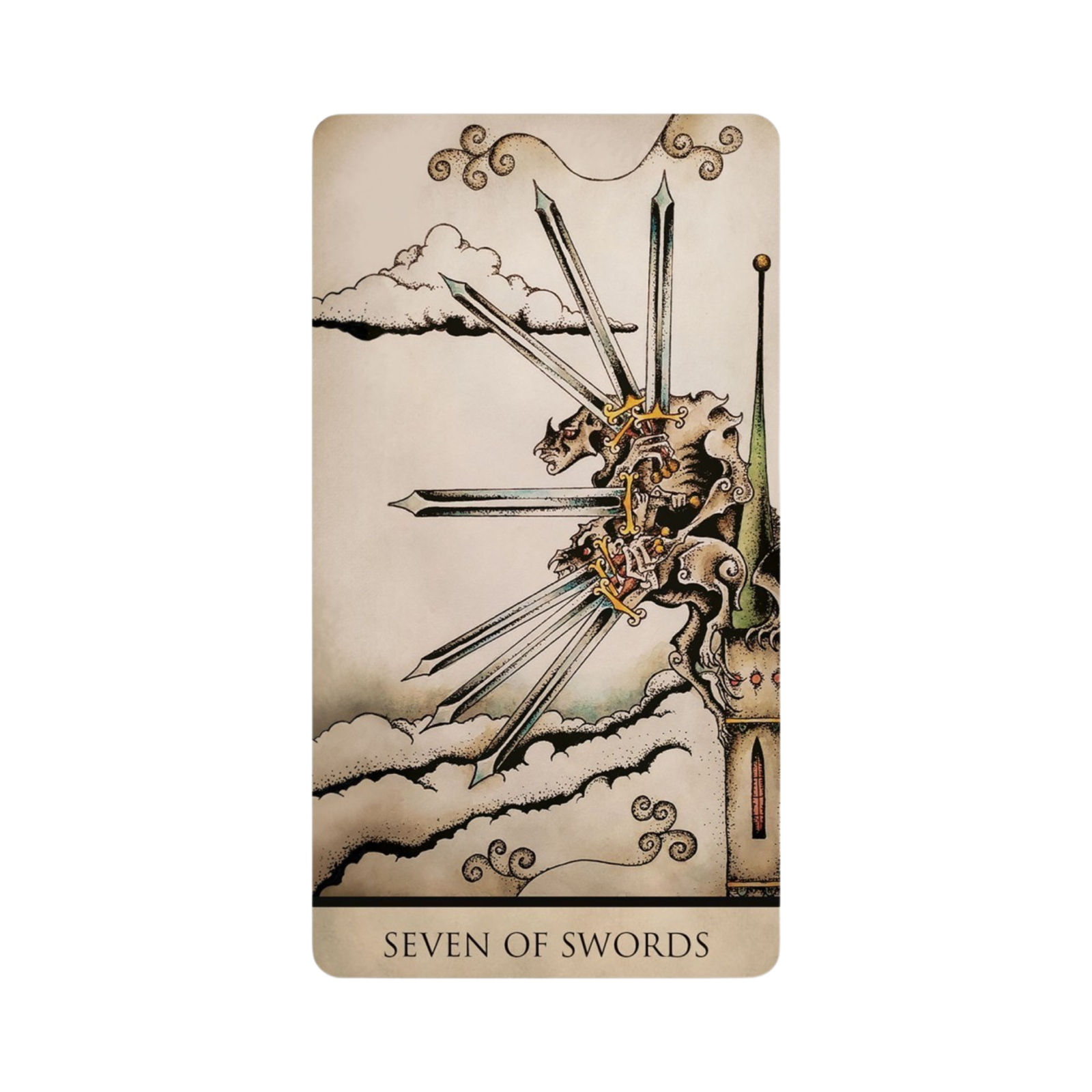 Tarot Nuages - Tarot Nuages Card Seven of Swords