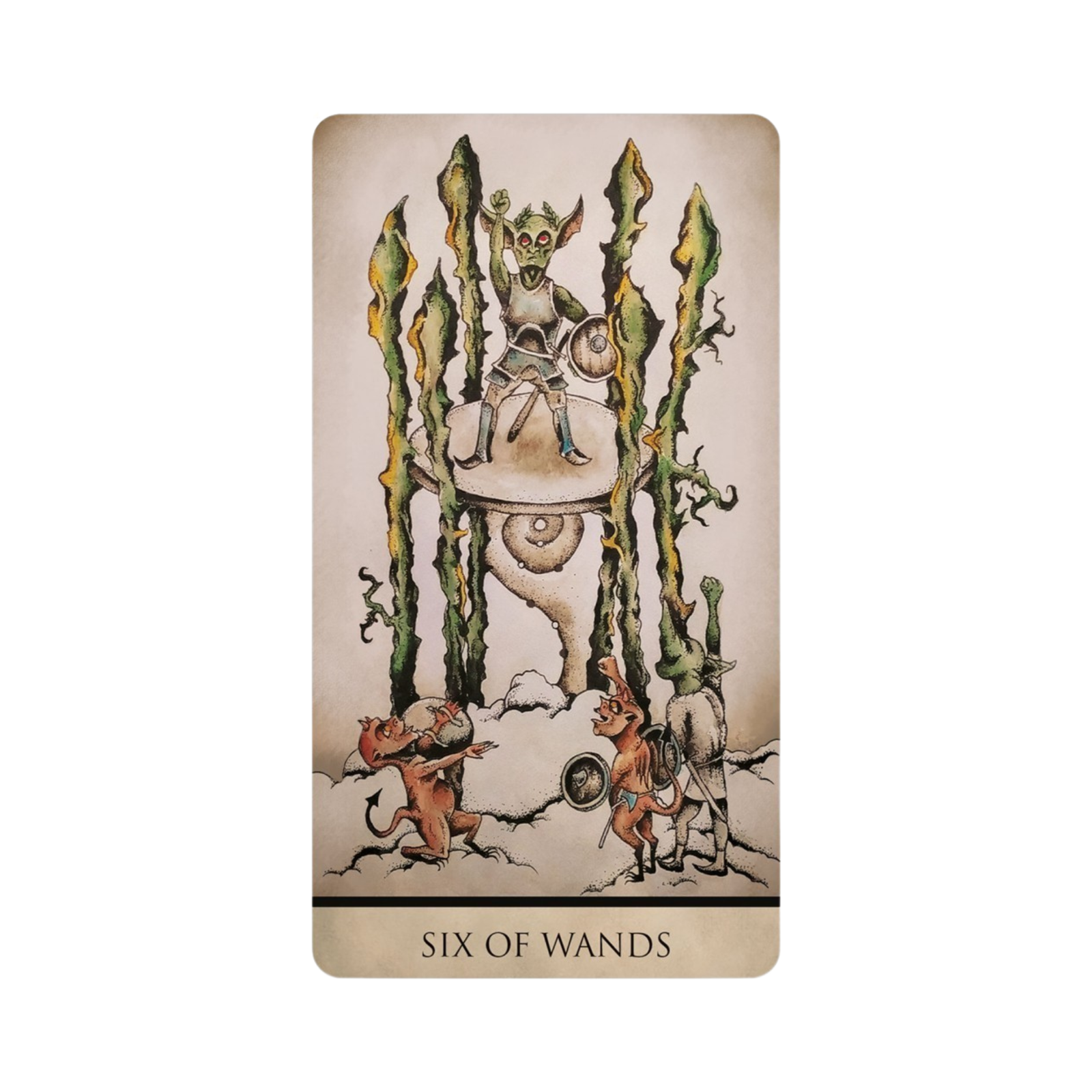 Tarot Nuages - Tarot Nuages Card Six of Wands