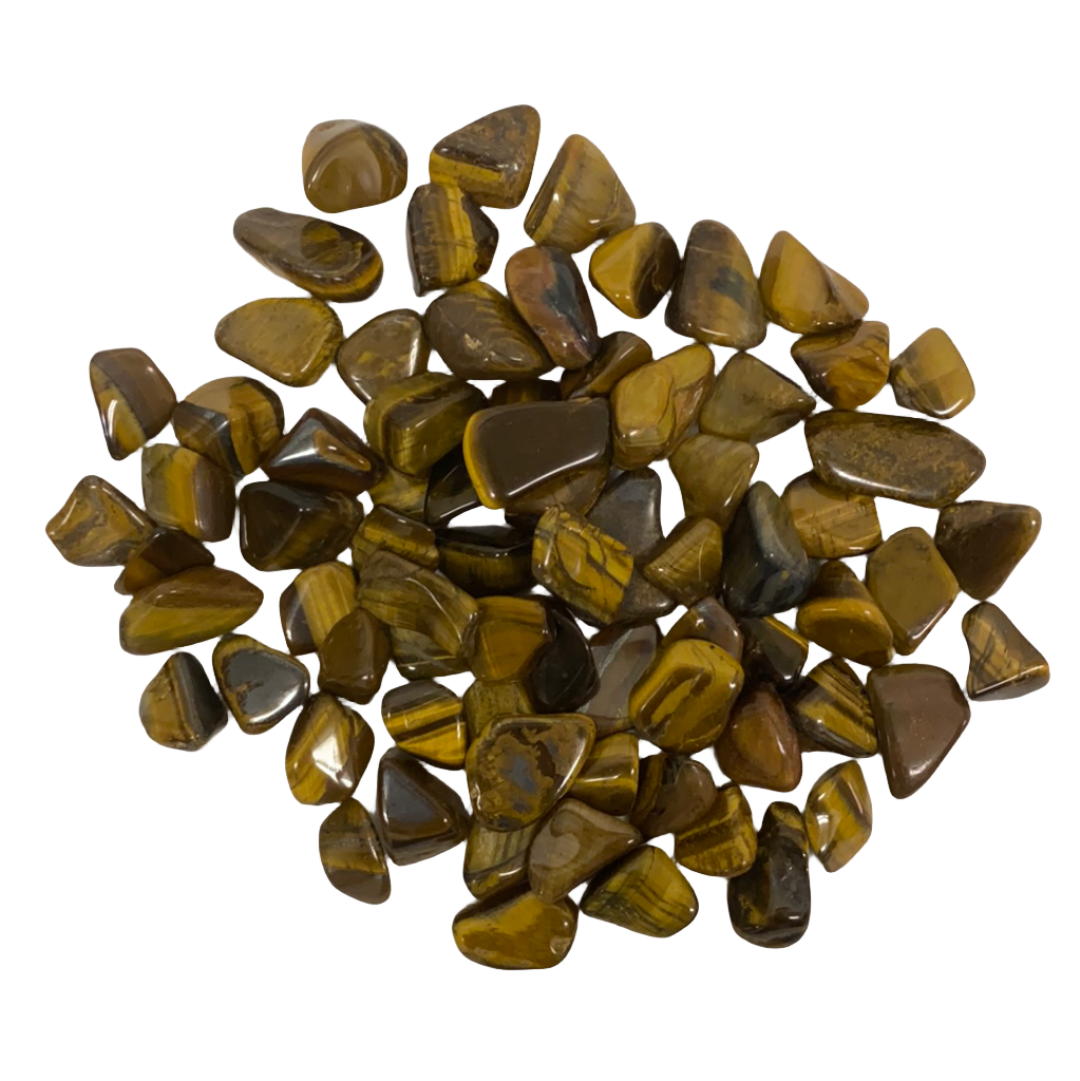 Tiger Eye Tumbled - Brown tan stones banded in color Tigers eye 