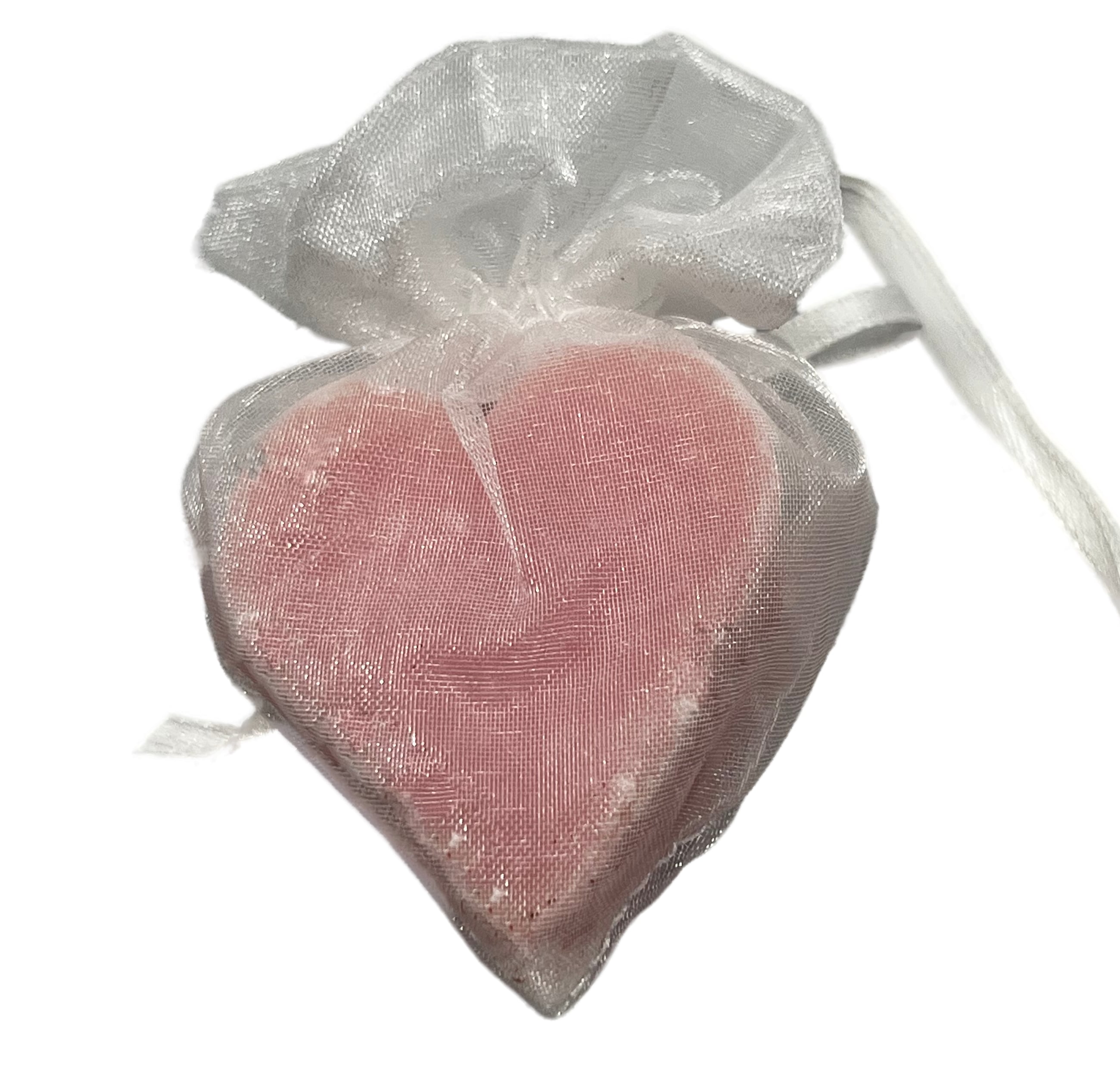 Tiny Rose Heart Soap in Organza Bag