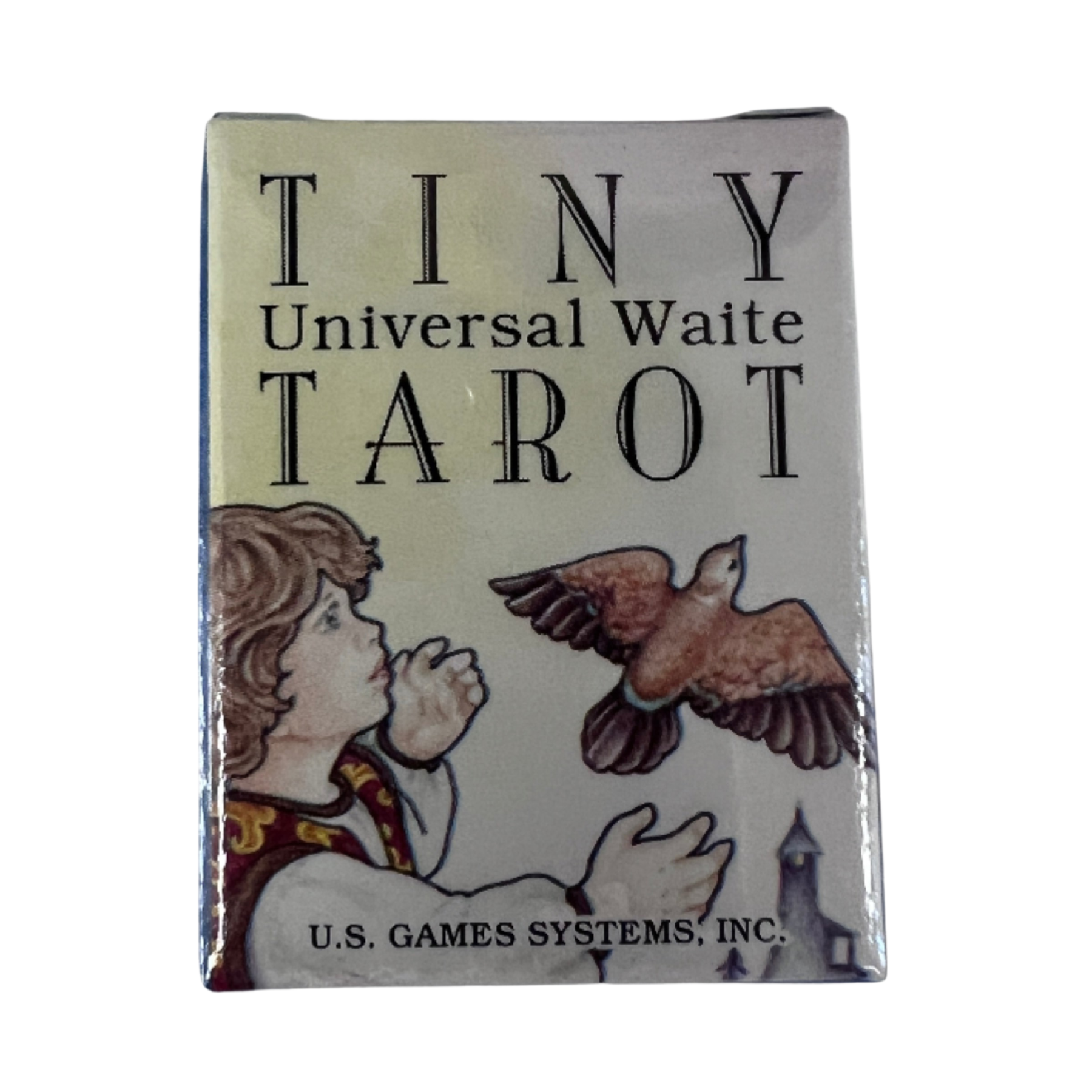 Tiny small box size of matchbook with image of child releasing a bird tiny universal tarot