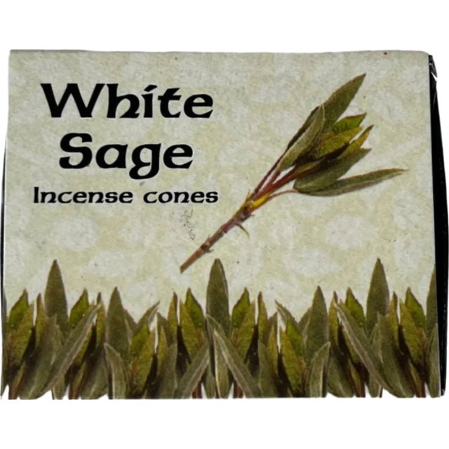 White Sage Incense Cones in a cardboard box.