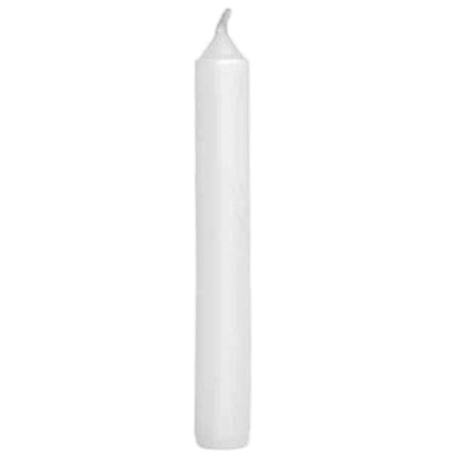 White pillar candle.