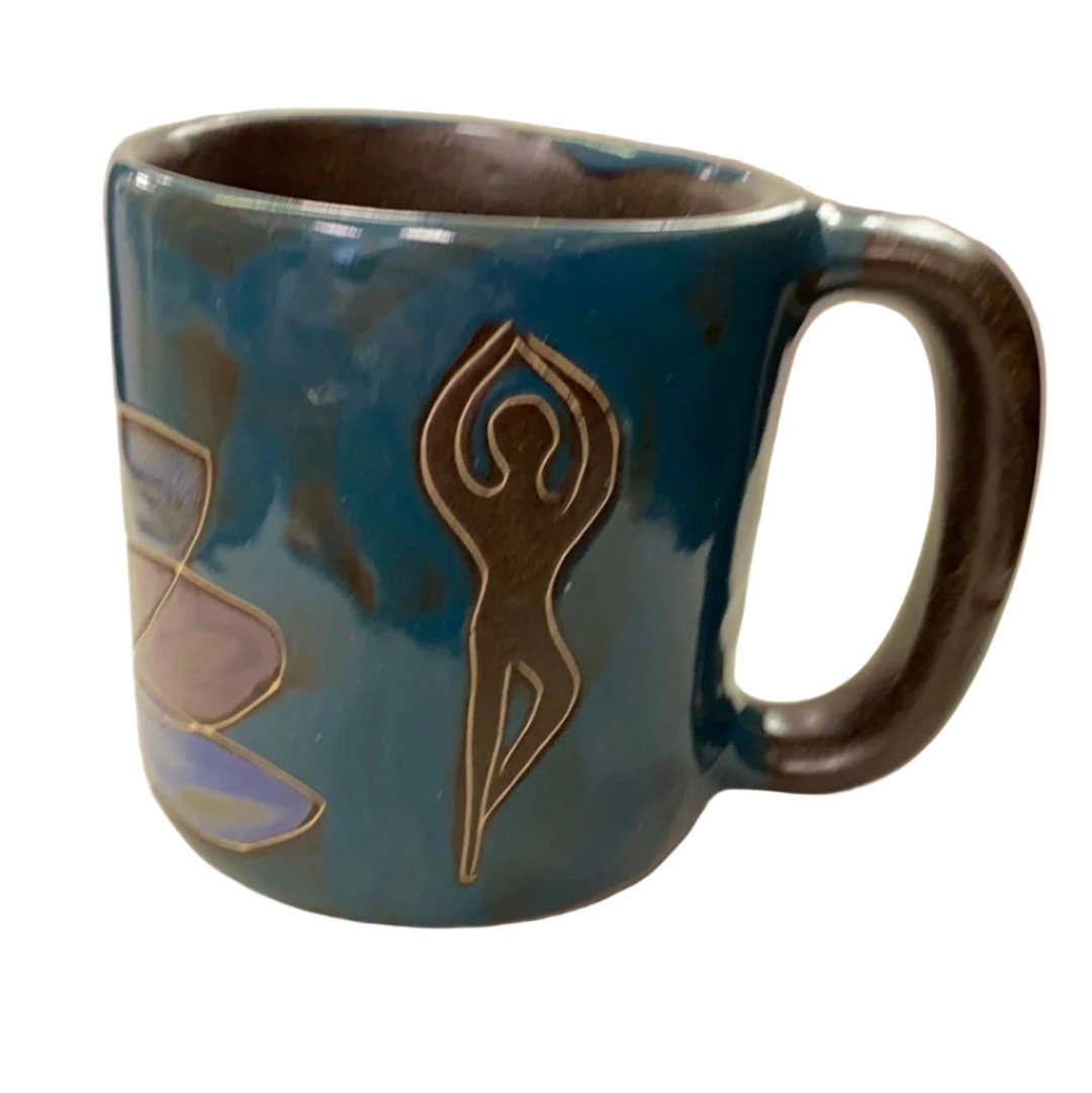 Yoga Mug 16oz - Large stoneware mug with Dif image of yoga pose 