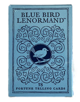 Blue Bird Lenormand fr blue box with image of bird on front 
