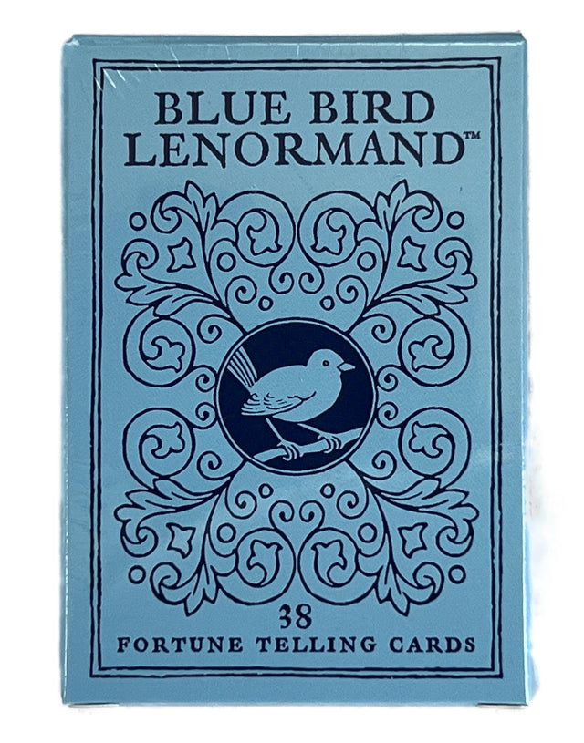 Blue Bird Lenormand fr blue box with image of bird on front 
