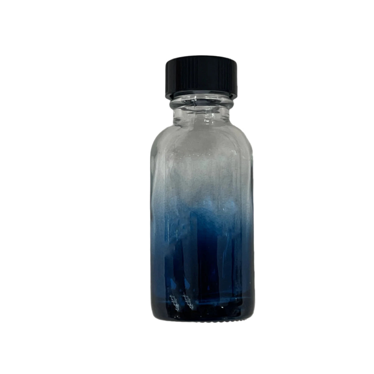 glass bottle blue small glass bottle with gradient blue color and plastic cap 