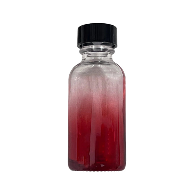 sm glass bottle red with plastic cap 